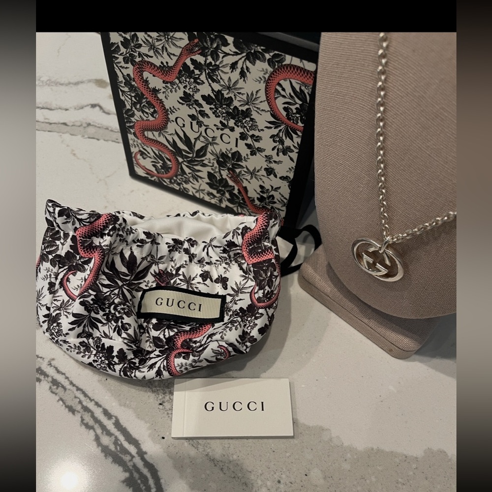 NWT Authentic Gucci Unisex Interlocking 925 Silver Necklace. - Picture 3 of 5